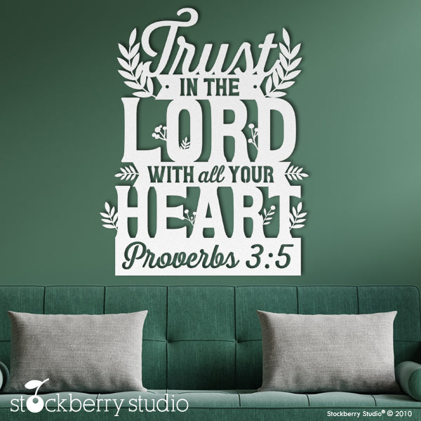 Trust in the Lord Metal Sign Christian Wall Art Proverbs 3:5