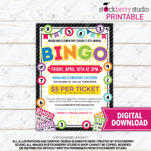 Bingo Night Flyer Fundraiser