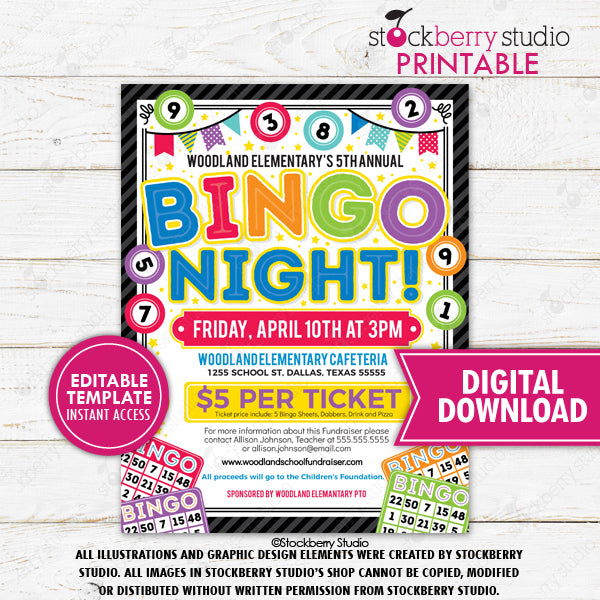 Bingo Night Flyer Fundraiser