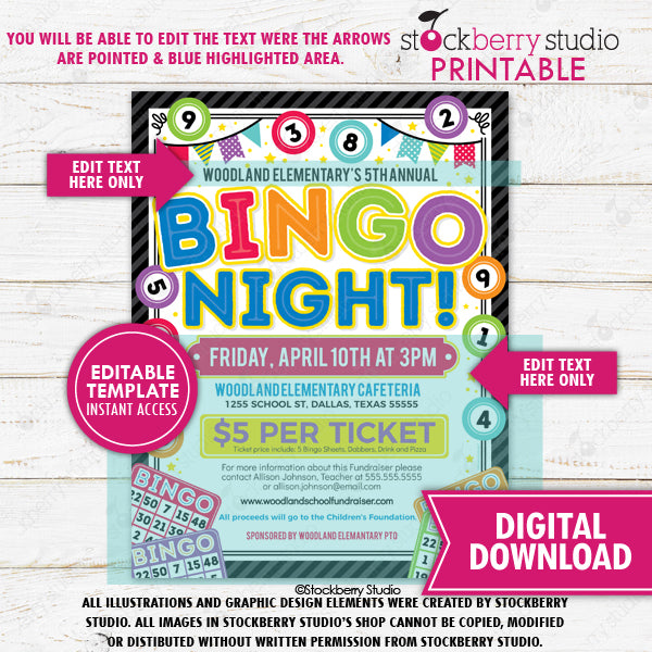 Bingo Night Flyer Fundraiser