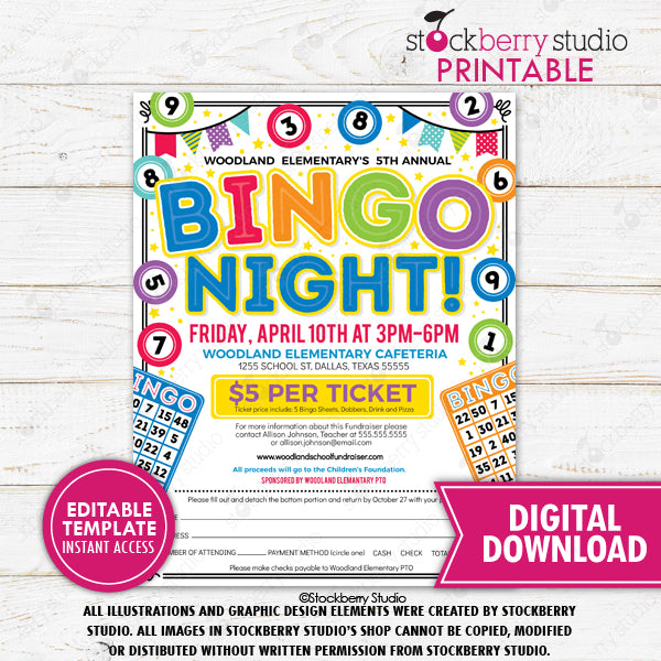 Bingo Night Flyer Fundraiser