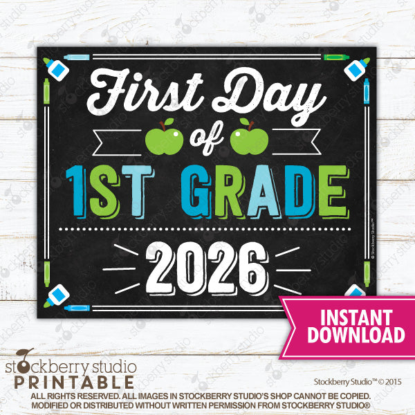 First Day of Preschool Sign (Boy) - Any Grade