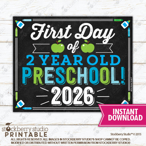 First Day of Preschool Sign (Boy) - Any Grade
