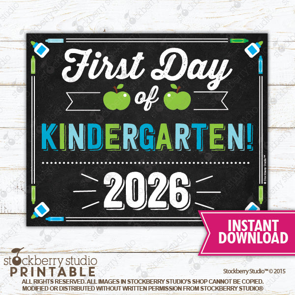 First Day of Preschool Sign (Boy) - Any Grade