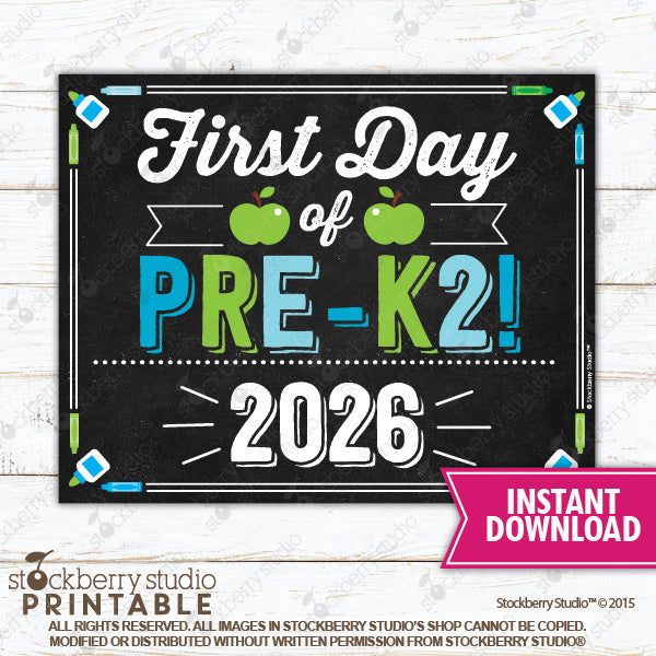 First Day of Preschool Sign (Boy) - Any Grade