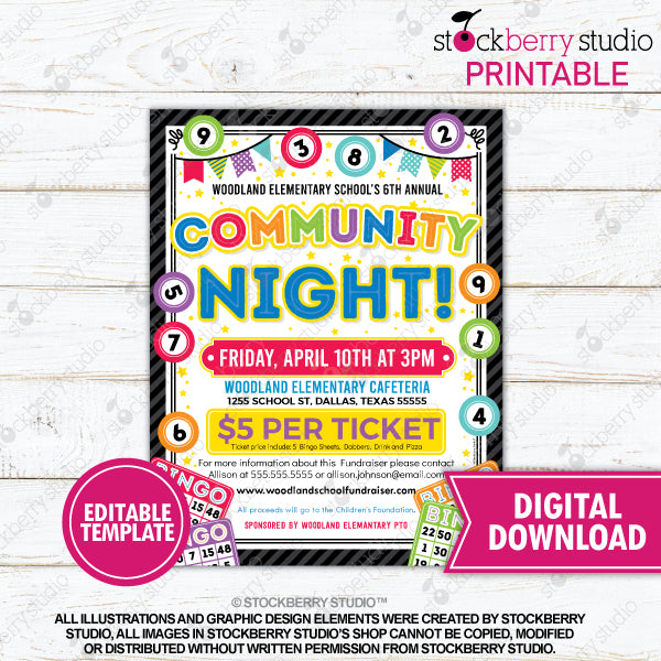 Bingo Night Flyer Fundraiser