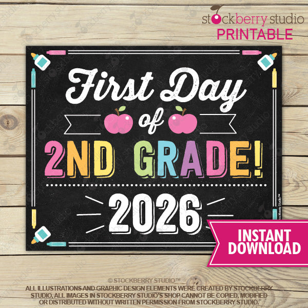 First Day of Preschool Sign (Pastel Colors) - Any Grade
