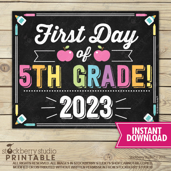 First Day of Preschool Sign (Pastel Colors) - Any Grade