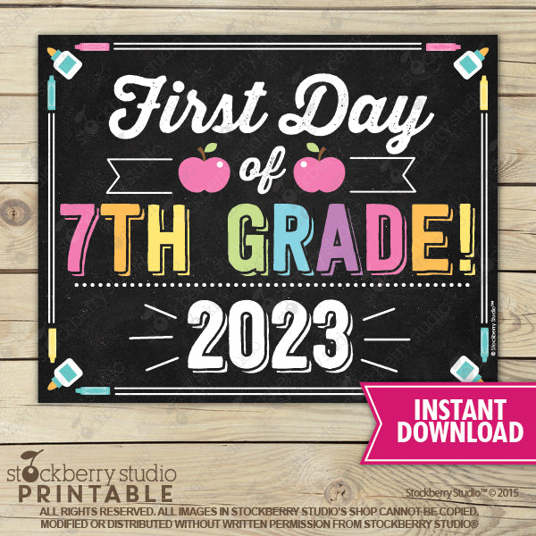 First Day of Preschool Sign (Pastel Colors) - Any Grade
