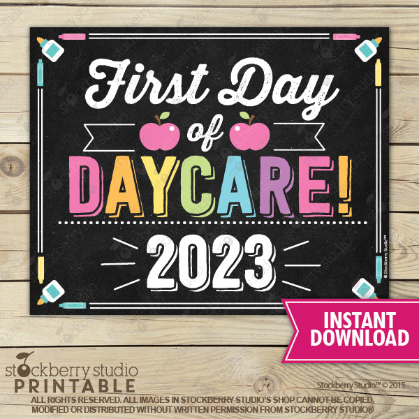 First Day of Preschool Sign (Pastel Colors) - Any Grade
