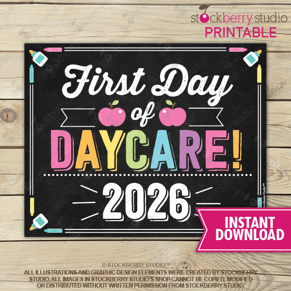 First Day of Preschool Sign (Pastel Colors) - Any Grade