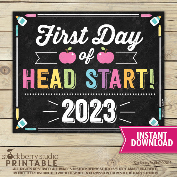 First Day of Preschool Sign (Pastel Colors) - Any Grade