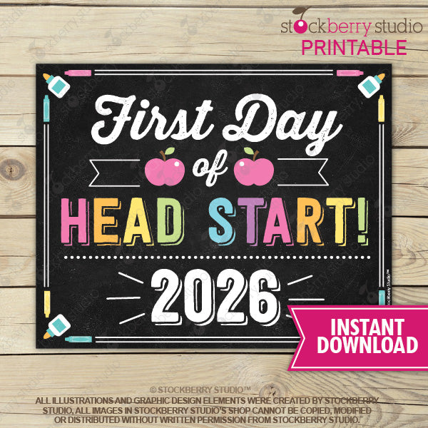 First Day of Preschool Sign (Pastel Colors) - Any Grade