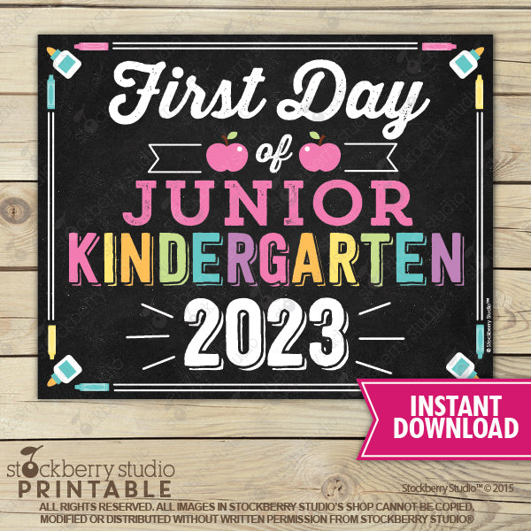 First Day of Preschool Sign (Pastel Colors) - Any Grade