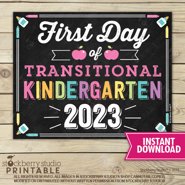 First Day of Preschool Sign (Pastel Colors) - Any Grade