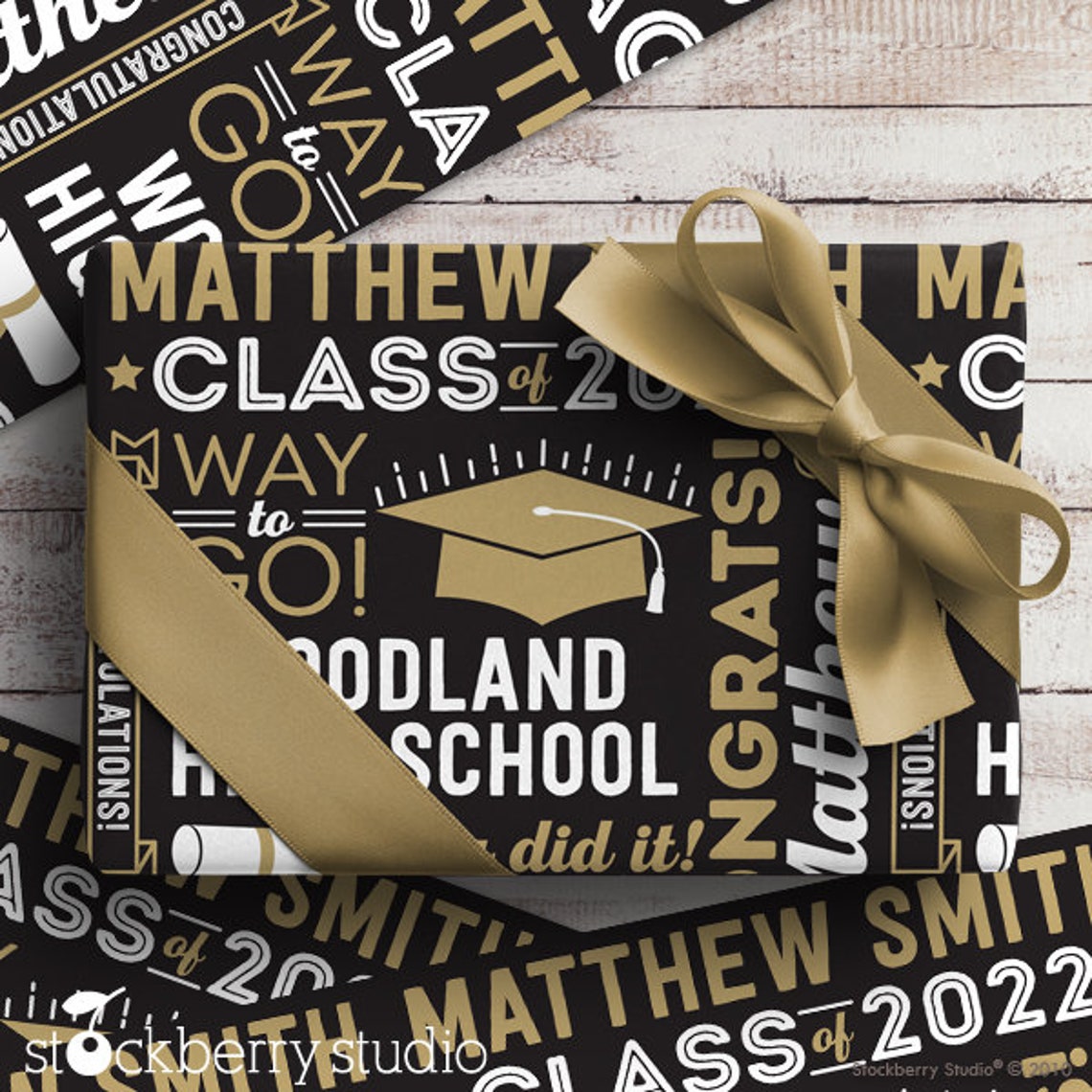Graduation Gift Wrap Paper Personalized All About The Grad Wrapping Paper