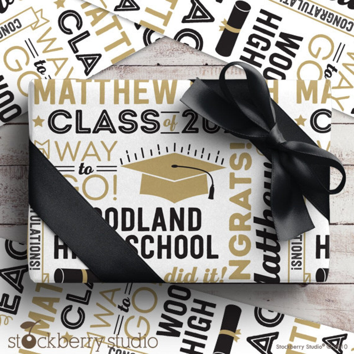 Graduation Gift Wrap Paper Personalized All About The Grad Wrapping Paper
