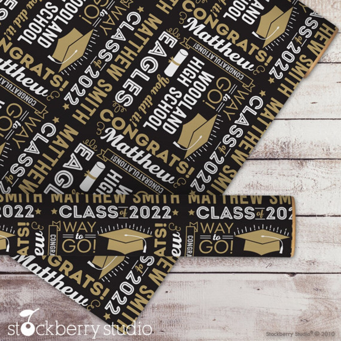 Graduation Gift Wrap Paper Personalized All About The Grad Wrapping Paper