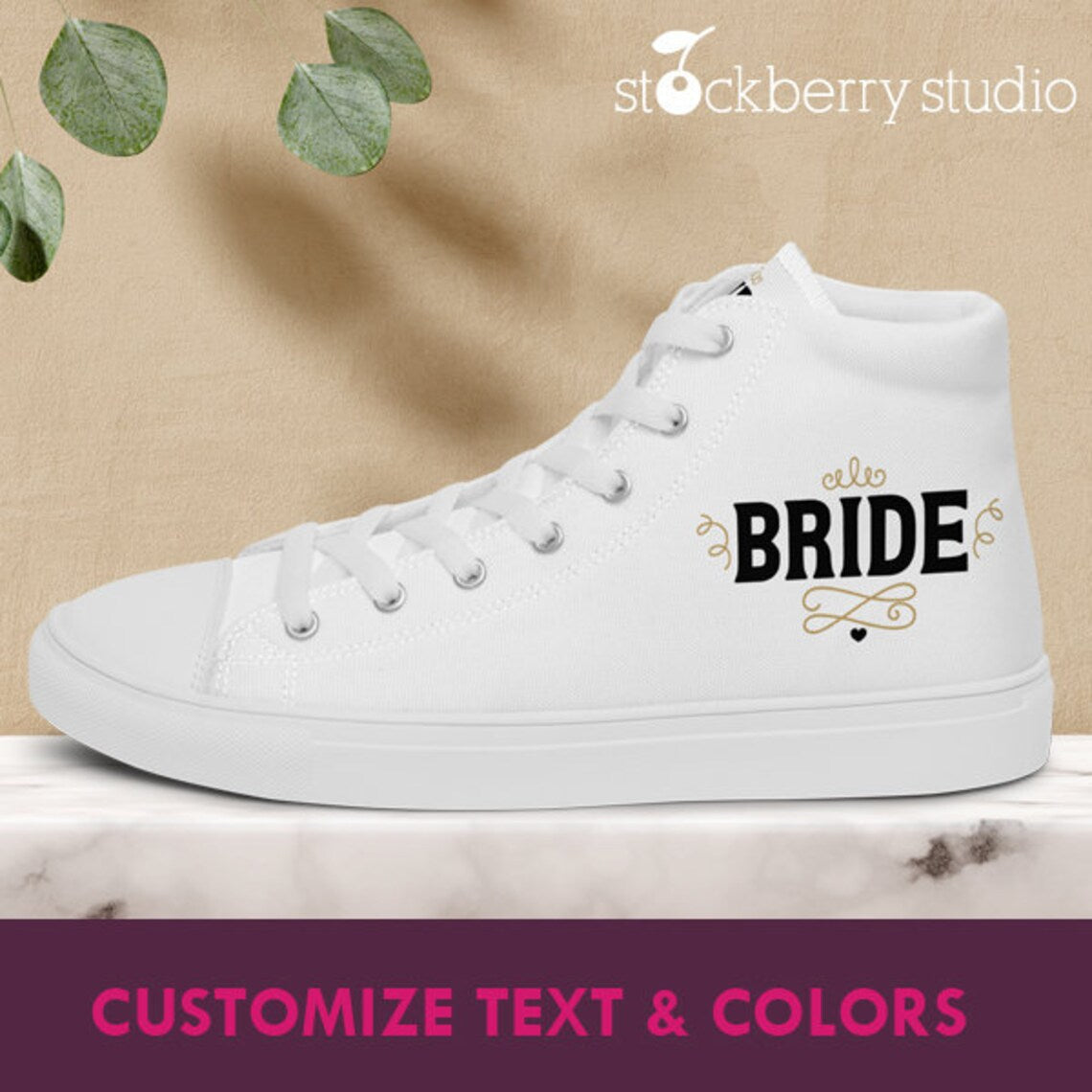 Bride High Top Sneakers Personalized