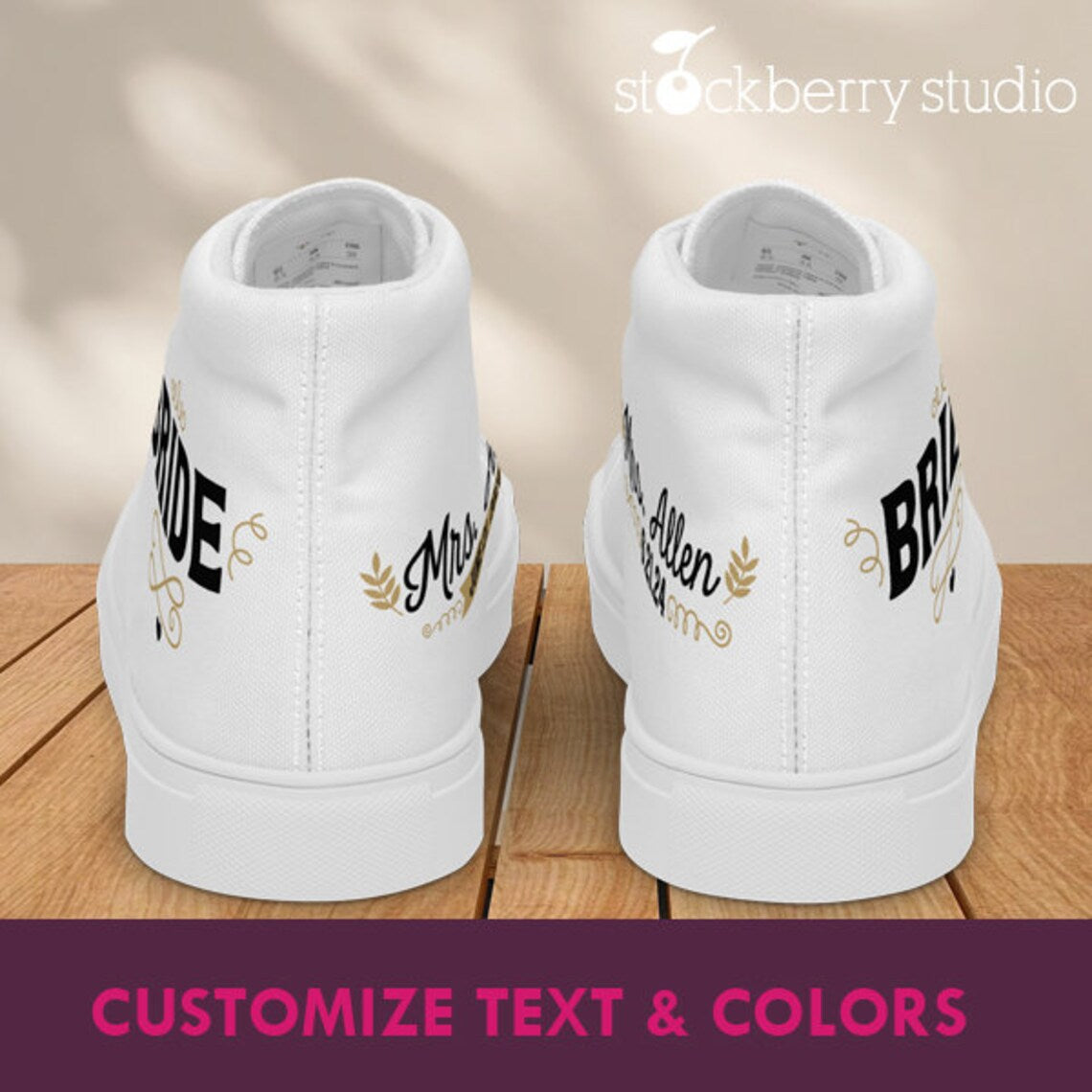 Bride High Top Sneakers Personalized