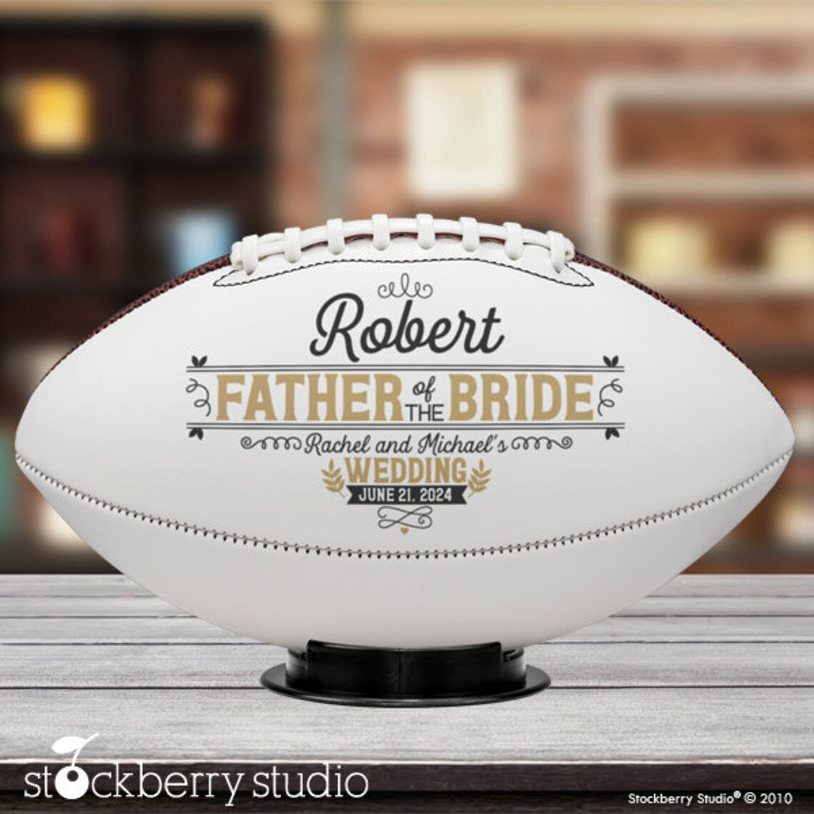 Father of the Bride Football Gift Wedding Keepsake