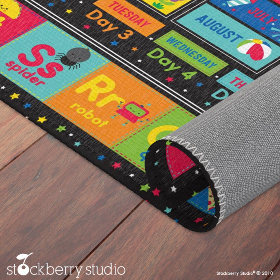 Alphabet Days of the Week Classroom Area Rug Kids Personalized