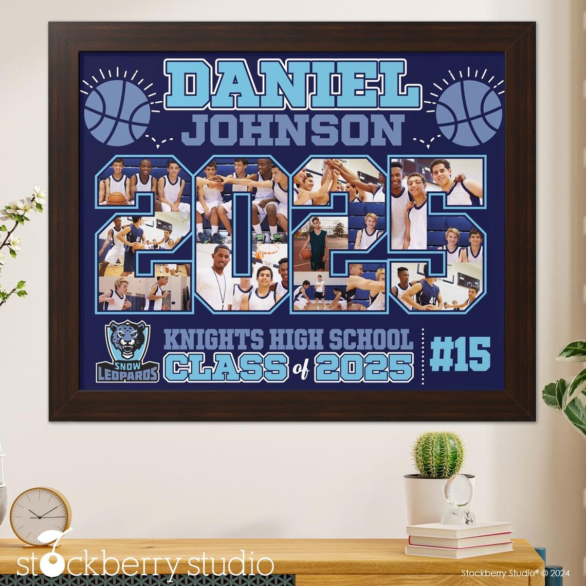 2025 Basketball Photo Collage Frame Personalized Memory Keepsake