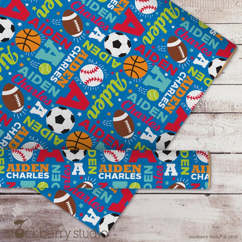 Sports Wrapping Paper Name Personalized