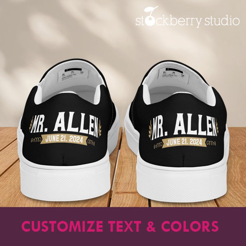 Wedding Slip-On Shoes for Groom Personalized