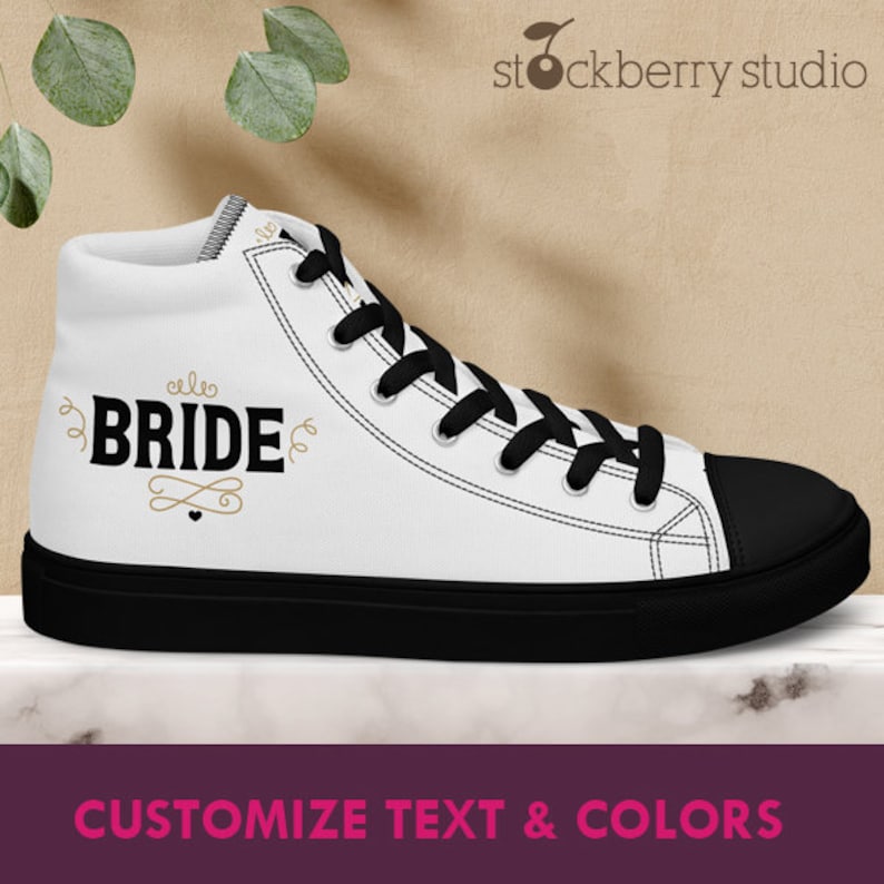 Bride High Top Sneakers Personalized