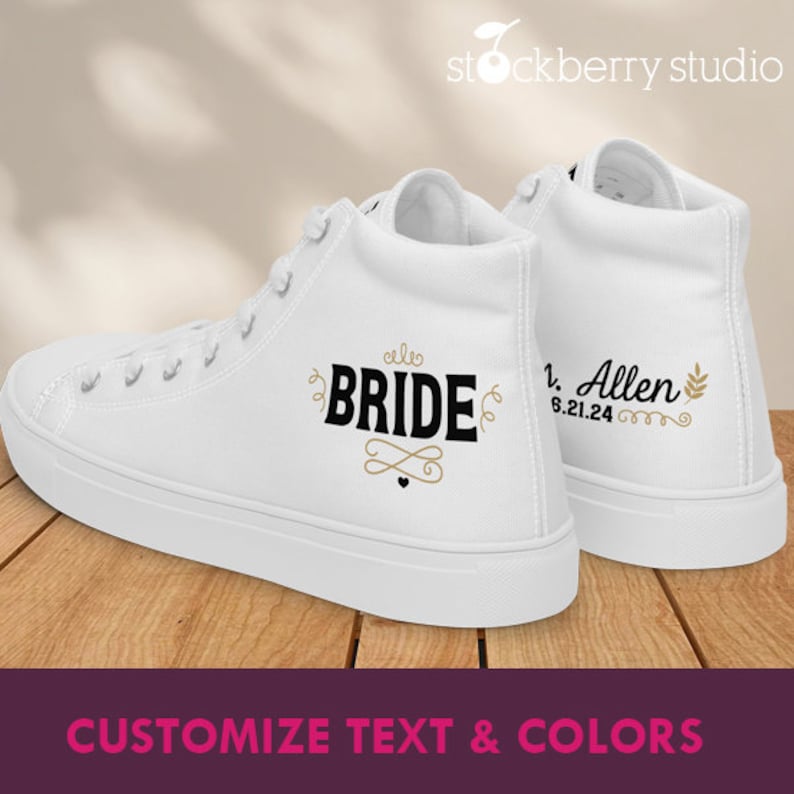 Bride High Top Sneakers Personalized