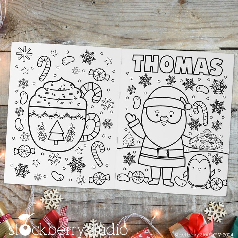 Christmas Coloring Book Personalized with Name Kids
