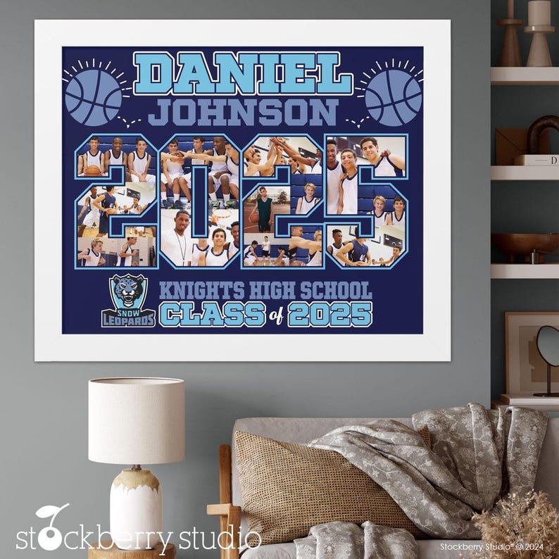 2025 Basketball Photo Collage Frame Personalized Memory Keepsake
