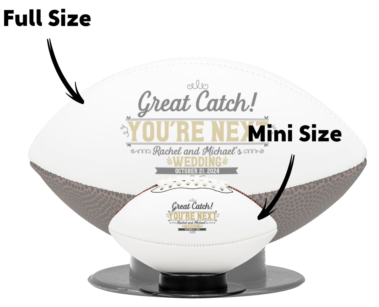 You’re Next Football for Wedding Reception Garter Toss Great Catch Personalized