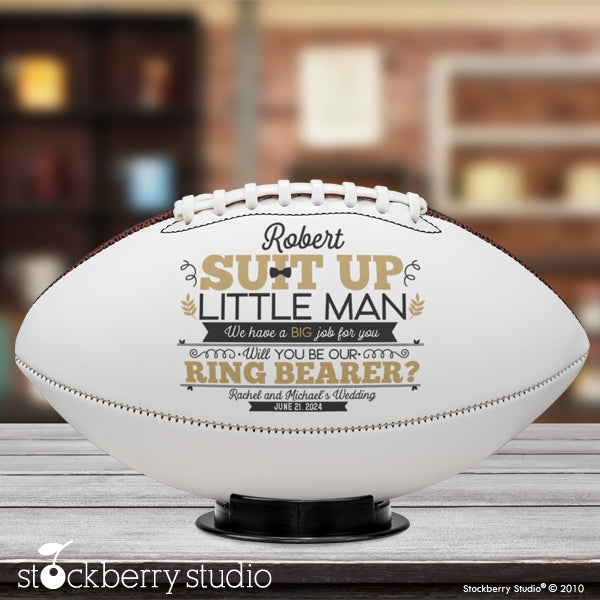 Ring Bearer Proposal Football Gift for Wedding Party Personalized