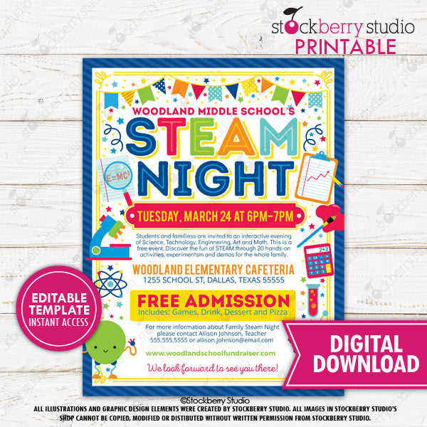 Family Steam Night Flyer