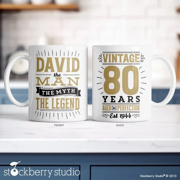 80th Birthday Gift Mug The Man The Myth The Legend