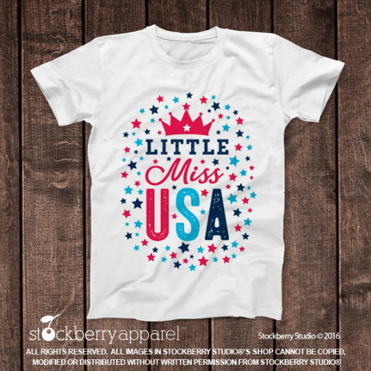 4th of July Shirt - Little Miss USA - Stockberry Studio