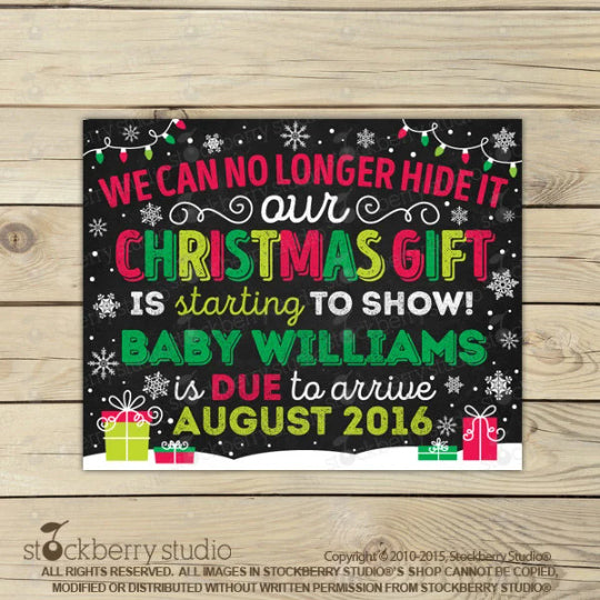 Christmas Pregnancy Announcement Sign