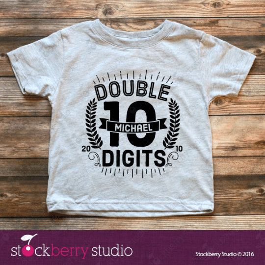 10th Birthday Shirt - Double Digits - Stockberry Studio