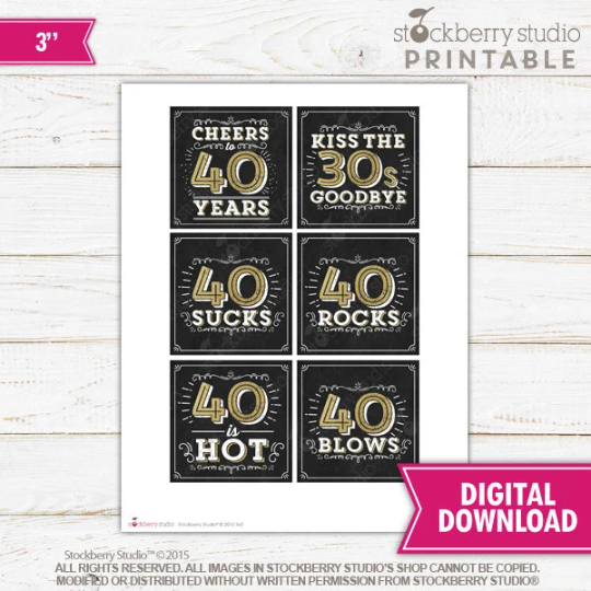 40th Birthday Favor Tags