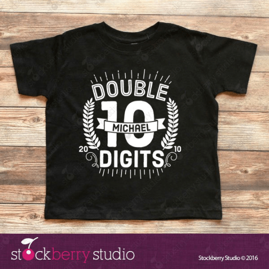 10th Birthday Shirt - Double Digits - Stockberry Studio