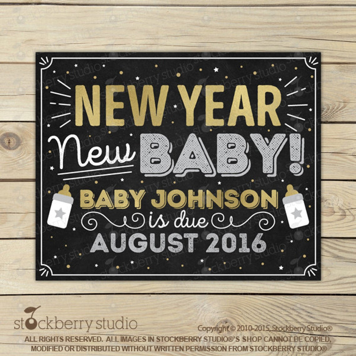 New Years Pregnancy Announcement Sign