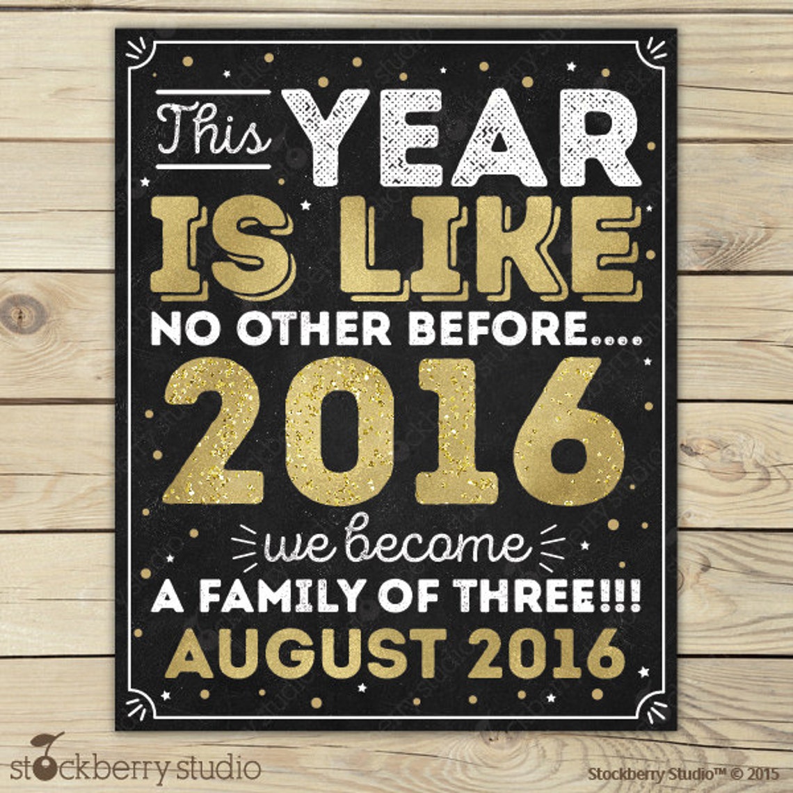 New Years Pregnancy Announcement Sign
