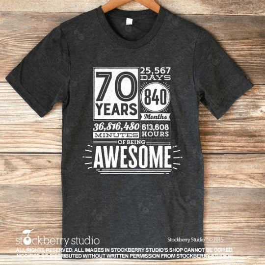 90 Years of Being Awesome Birthday Shirt (any age) - Stockberry Studio