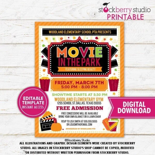 Fall Movie Night Flyer
