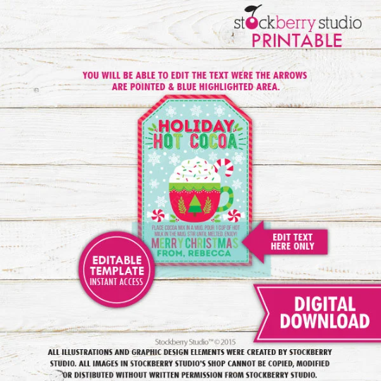 Christmas Hot Cocoa Gift Tag