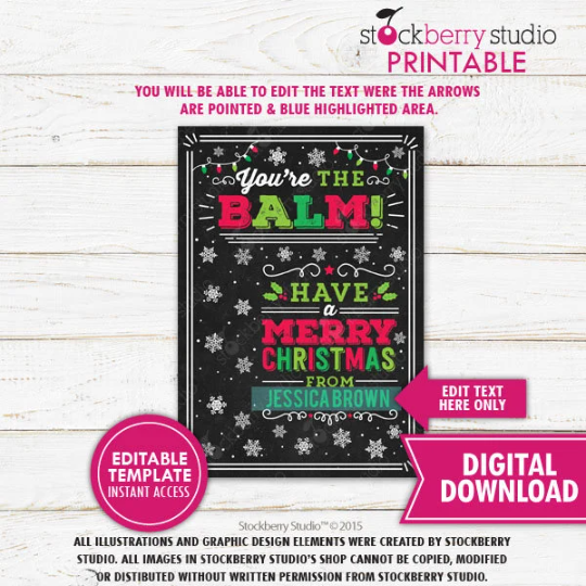 Christmas Lip Balm Gift Tag