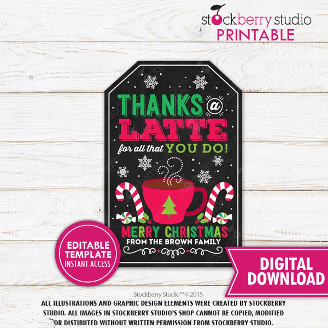 Christmas Latte Gift Tag