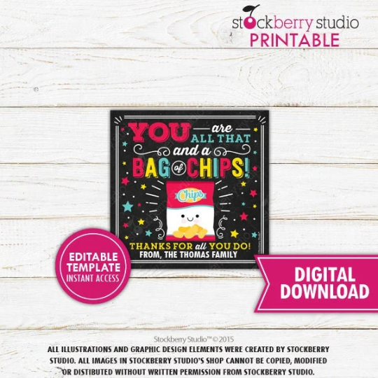 You Are All That and a Bag of Chips Tag